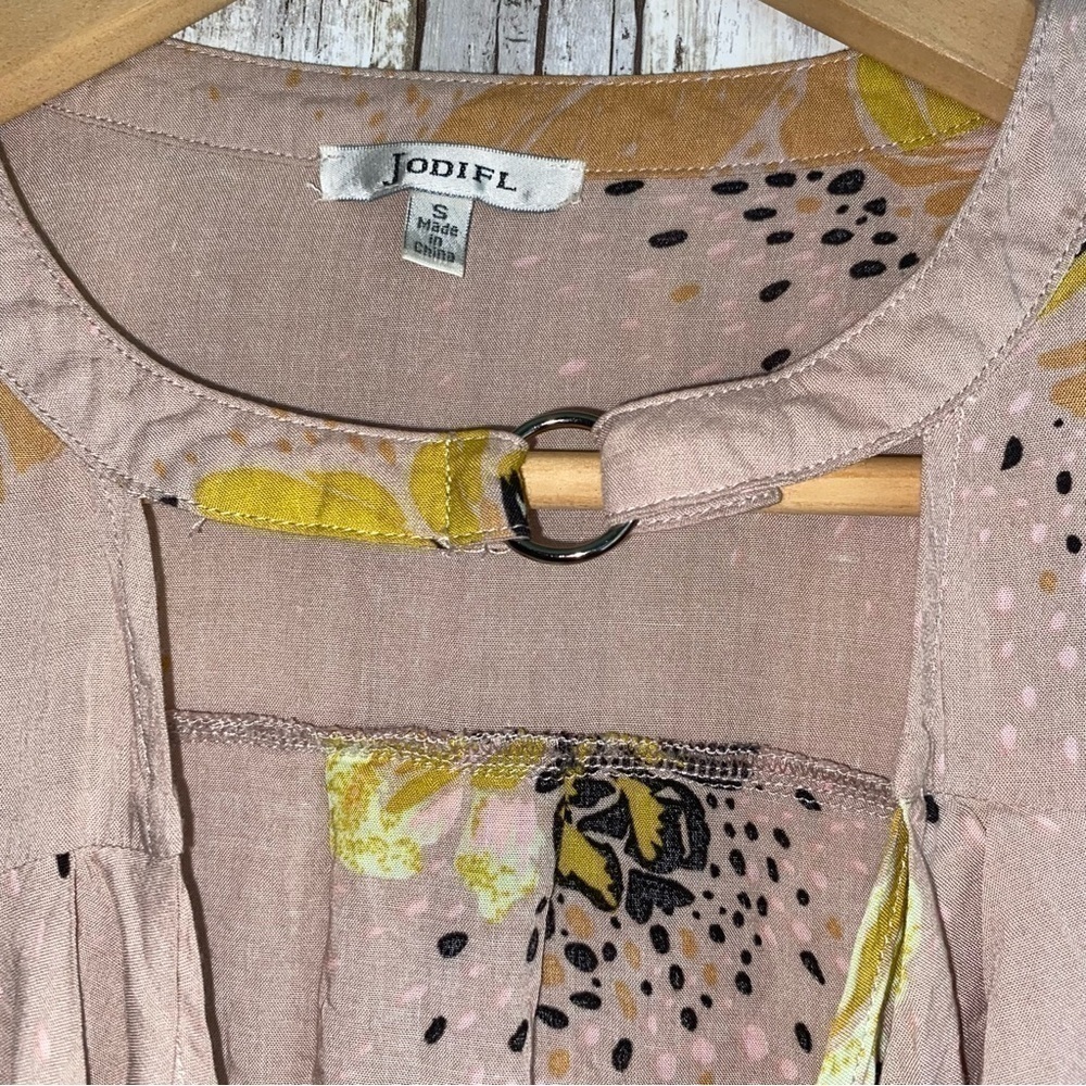 Jodifl Open Drop Waist Mauve Floral Blouse - Picture 6 of 6